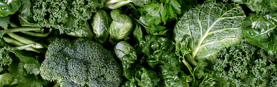 Green vegetables and dark leafy food 